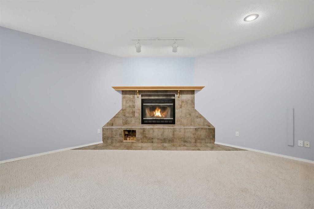 5508 49 Avenue, Alix, AB - Indoor With Fireplace