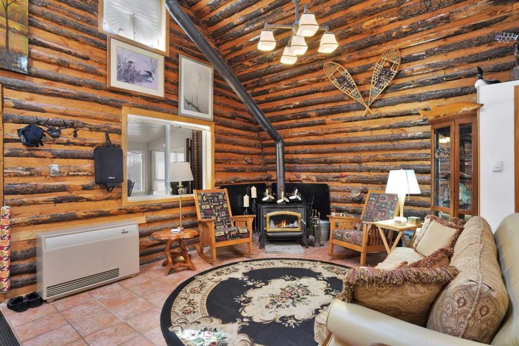 54051 Township Road 351A, Rural Clearwater County, AB - Indoor With Fireplace