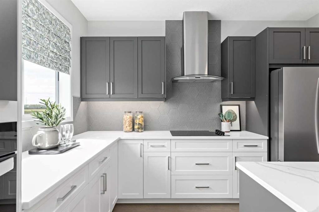 447 Chelsea Port Crossing, Chestermere, AB - Indoor Photo Showing Kitchen With Upgraded Kitchen