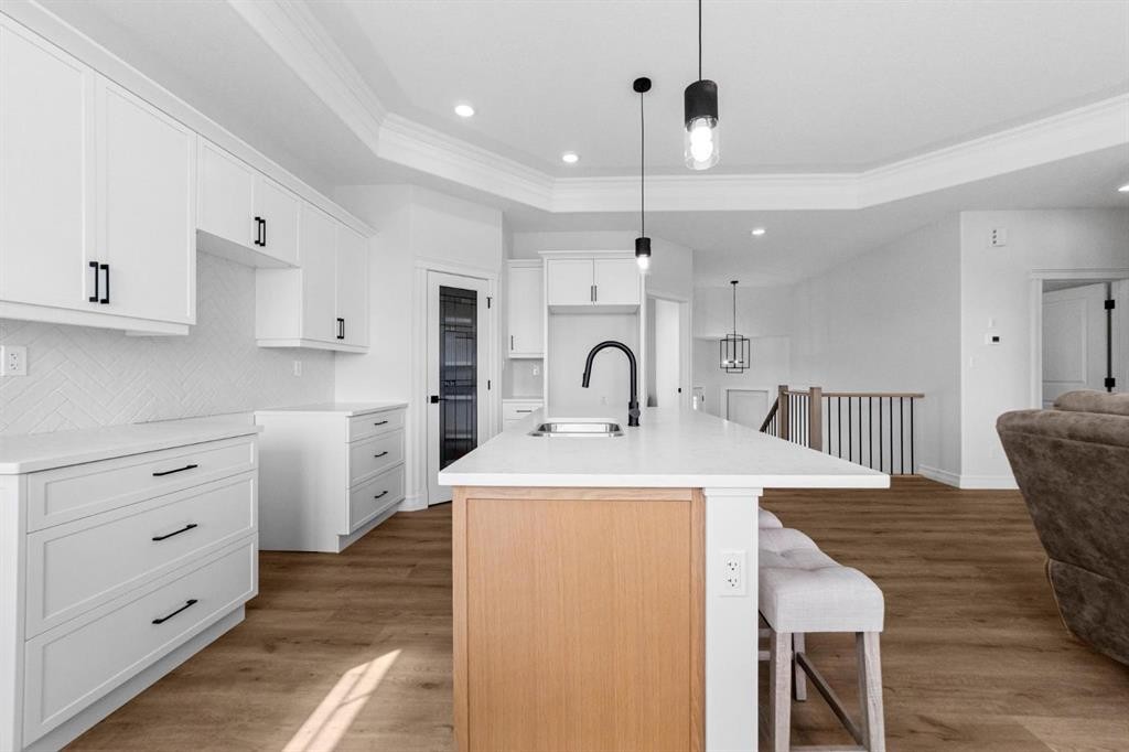 5737 55 Avenue, Camrose, AB - Indoor Photo Showing Kitchen With Double Sink With Upgraded Kitchen