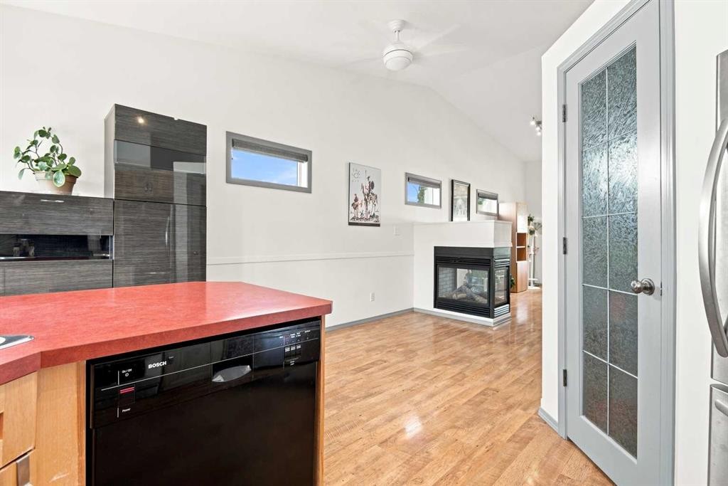 132 Downing Close, Red Deer, AB - Indoor With Fireplace