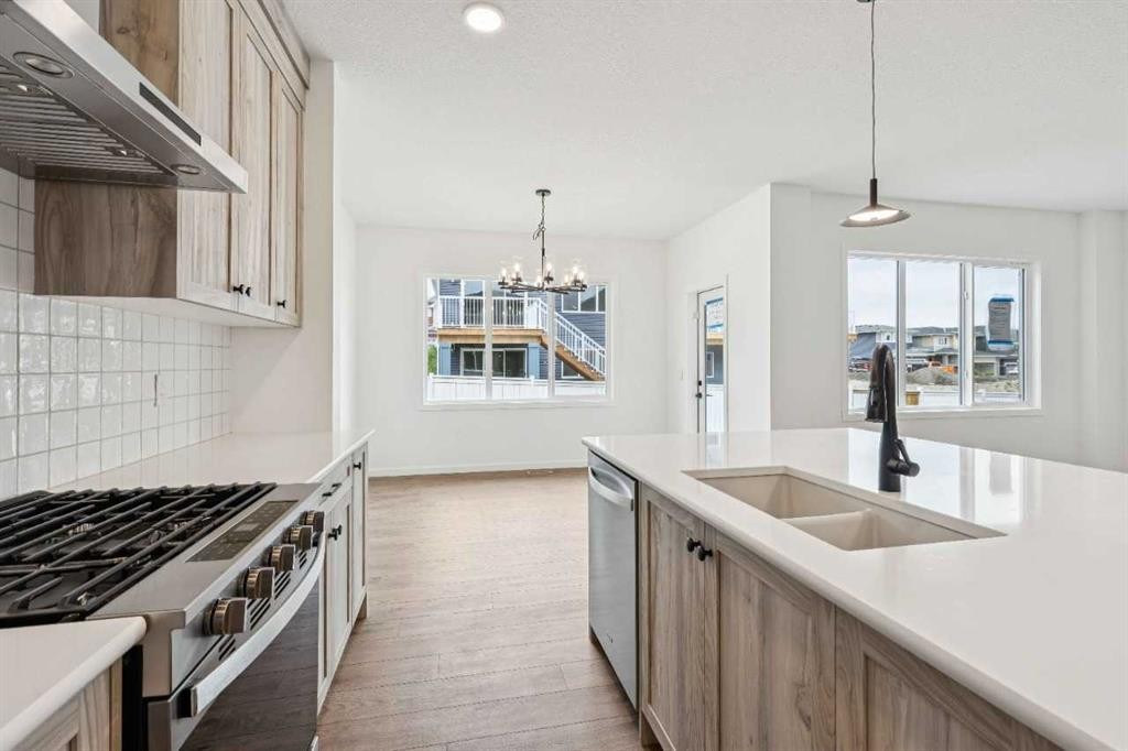 1030 Bayview Crescent Sw, Airdrie, AB - Indoor Photo Showing Kitchen With Double Sink With Upgraded Kitchen