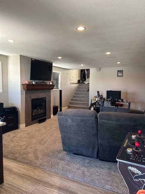61 Westview Boulevard, Taber, AB - Indoor Photo Showing Living Room With Fireplace