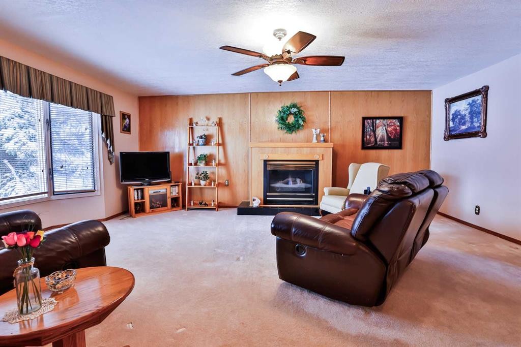 1807 2 Avenue North, Lethbridge, AB - Indoor Photo Showing Living Room With Fireplace