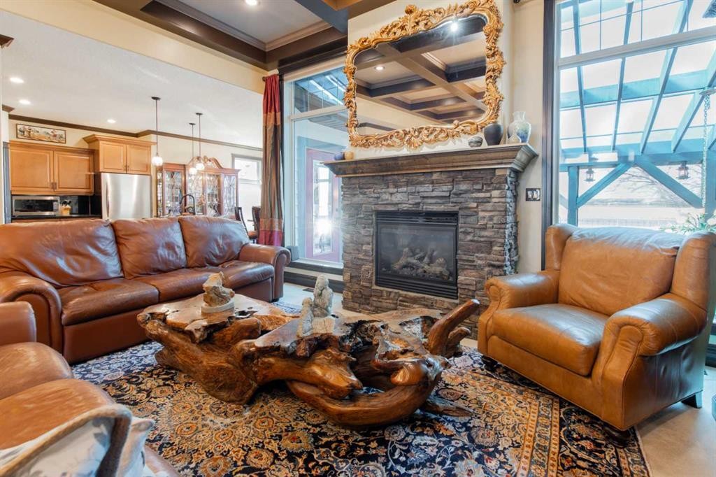 135 Garrison Drive, Fort Macleod, AB - Indoor Photo Showing Living Room With Fireplace
