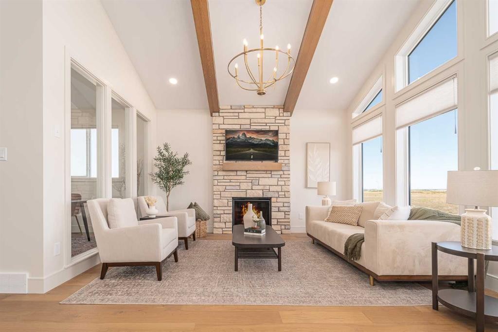343 Blackwolf Boulevard North, Lethbridge, AB - Indoor Photo Showing Living Room With Fireplace