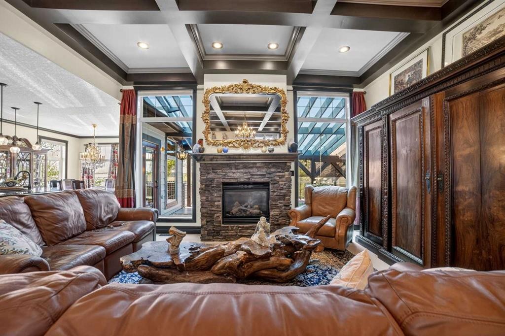 135 Garrison Drive, Fort Macleod, AB - Indoor Photo Showing Living Room With Fireplace