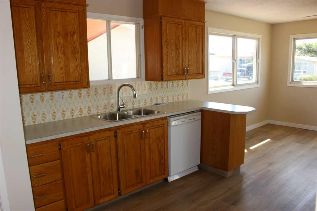 504 Centennial Avenue, Picture Butte, AB - Indoor Photo Showing Kitchen With Double Sink