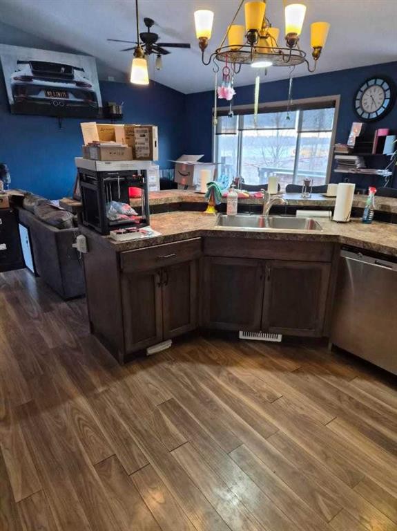 720054 B Range Road 53, Grande Prairie, AB - Indoor Photo Showing Kitchen With Double Sink