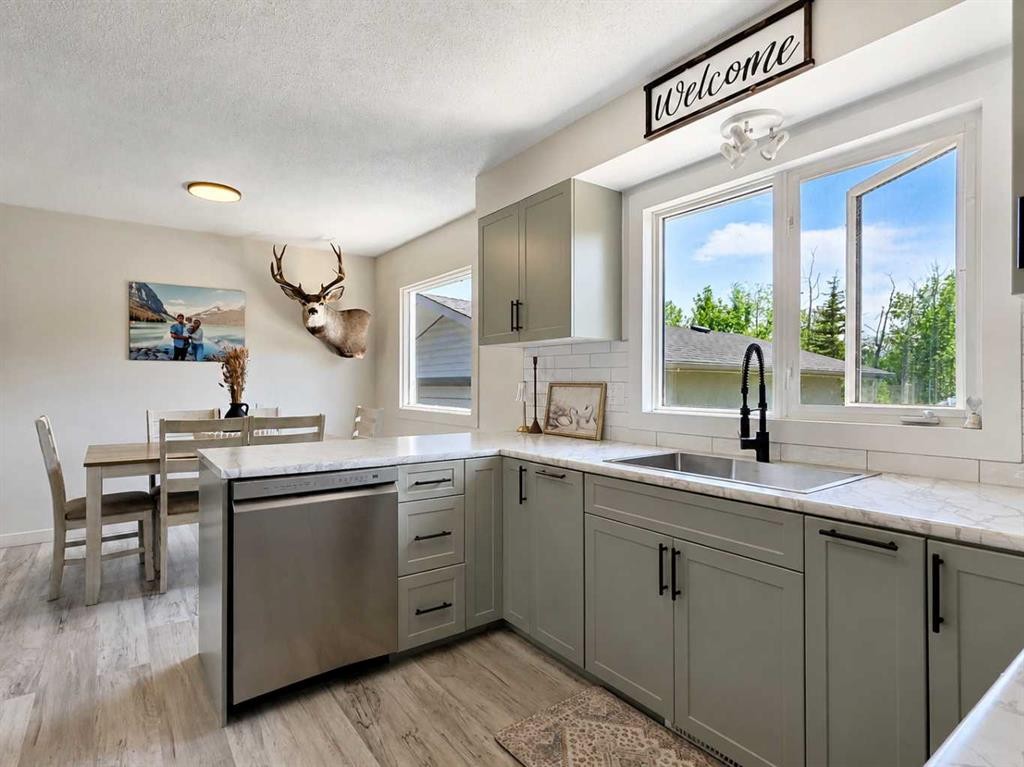 10237 97 Ave, Grande Cache, AB - Indoor Photo Showing Kitchen With Double Sink With Upgraded Kitchen