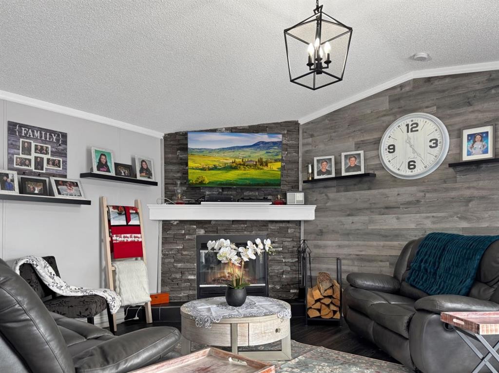 248 Mawdsley Crescent, Grande Cache, AB - Indoor Photo Showing Living Room With Fireplace