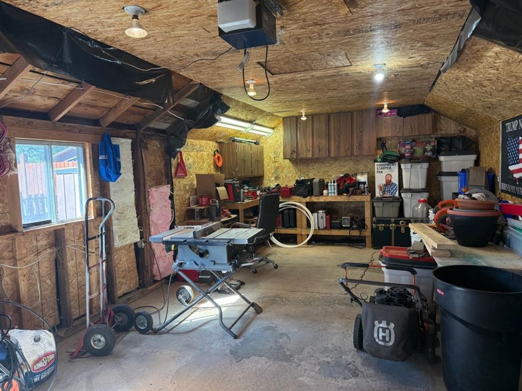 65 Amherst Street, Irvine, AB - Indoor Photo Showing Garage