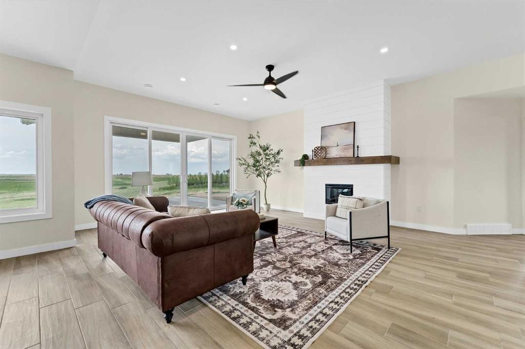 34-12320 Range Road 72, Rural Cypress County, AB - Indoor Photo Showing Living Room With Fireplace