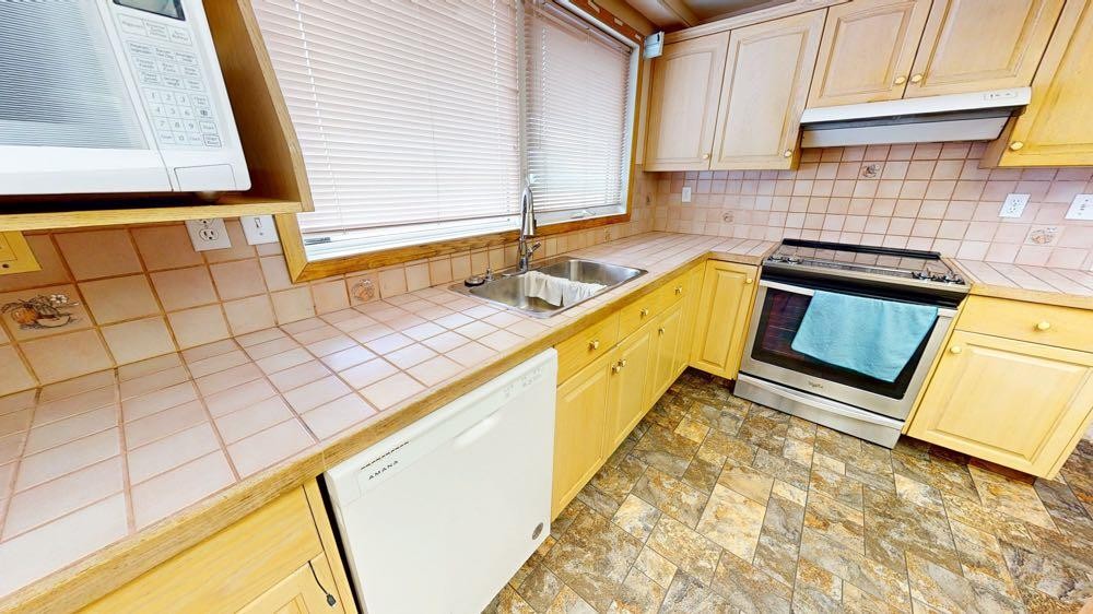 209 2 Avenue, Burdett, AB - Indoor Photo Showing Kitchen With Double Sink