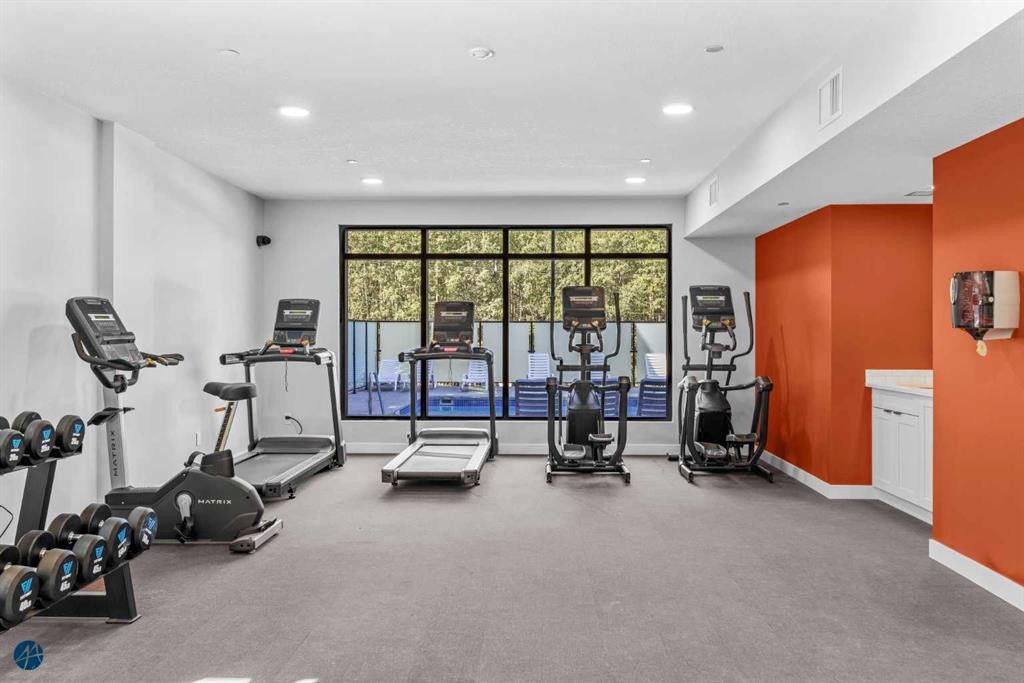 1217-200 2 Avenue, Dead Man'S Flats, AB - Indoor Photo Showing Gym Room