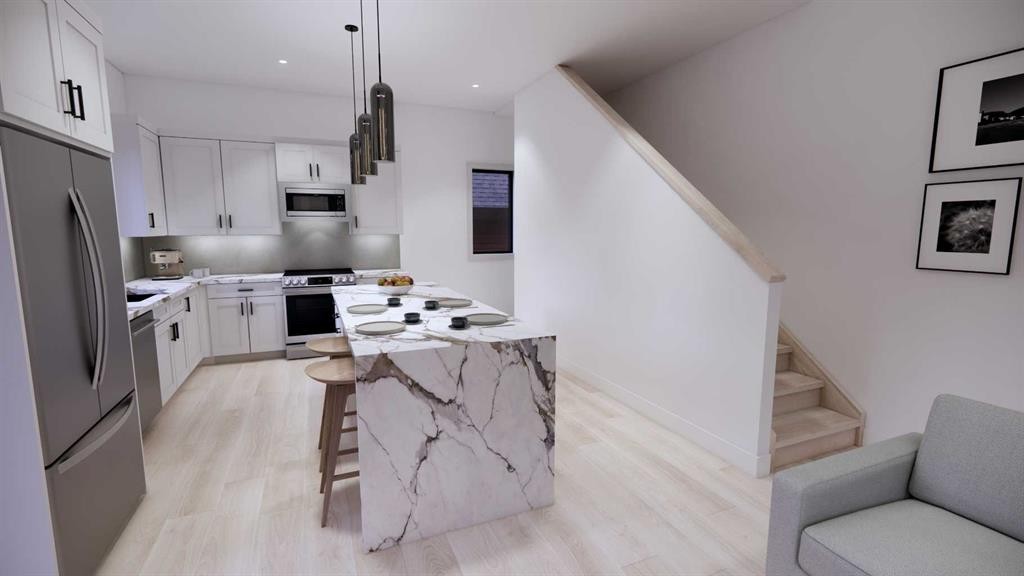 3-418 Muskrat Street, Banff, AB - Indoor Photo Showing Kitchen