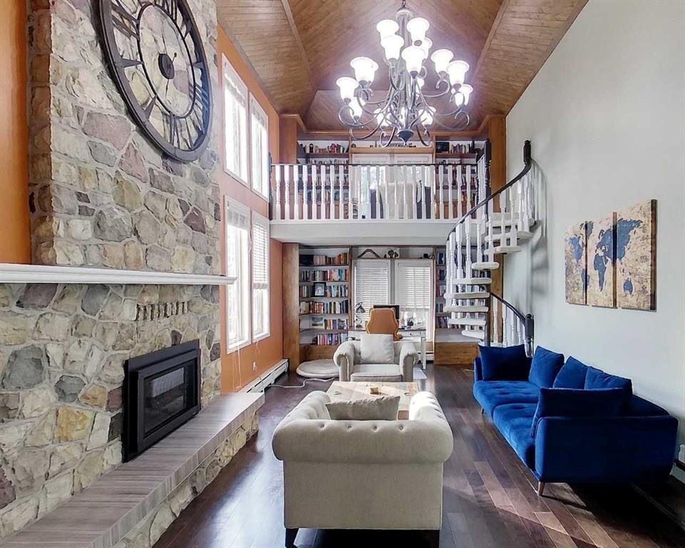 1808 63 Street, Edson, AB - Indoor Photo Showing Living Room With Fireplace