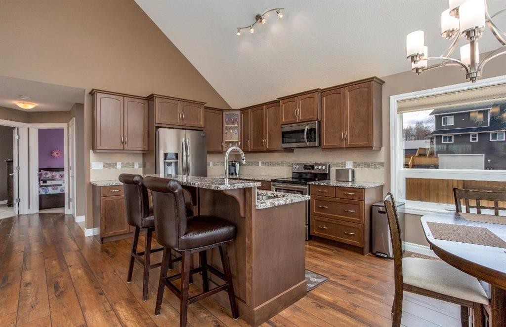 # 219 162 Peace River Avenue, Joussard, AB - Indoor Photo Showing Kitchen With Stainless Steel Kitchen With Upgraded Kitchen