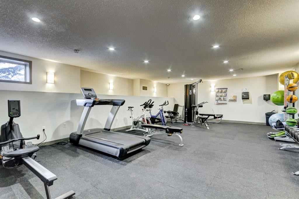 202-186 Kananaskis Way, Canmore, AB - Indoor Photo Showing Gym Room