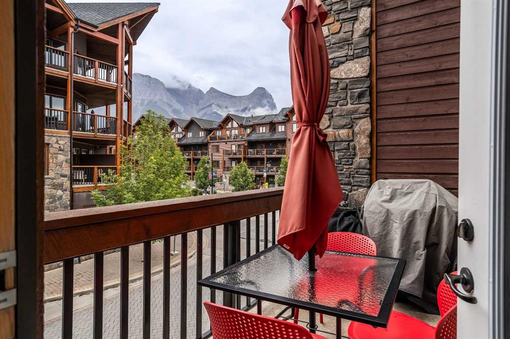 205-600 Spring Creek Drive, Canmore, AB - Outdoor With Balcony With Exterior
