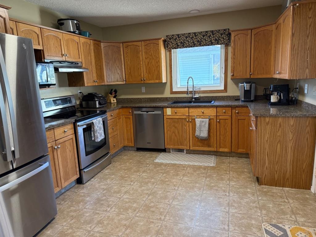 1148 Newcastle Road, Drumheller, AB - Indoor Photo Showing Kitchen With Double Sink