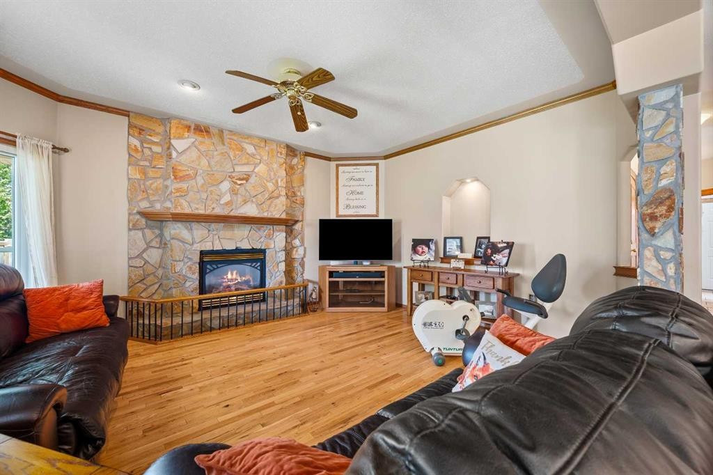 2204 59A Avenue Close, Lloydminster, AB - Indoor Photo Showing Living Room With Fireplace
