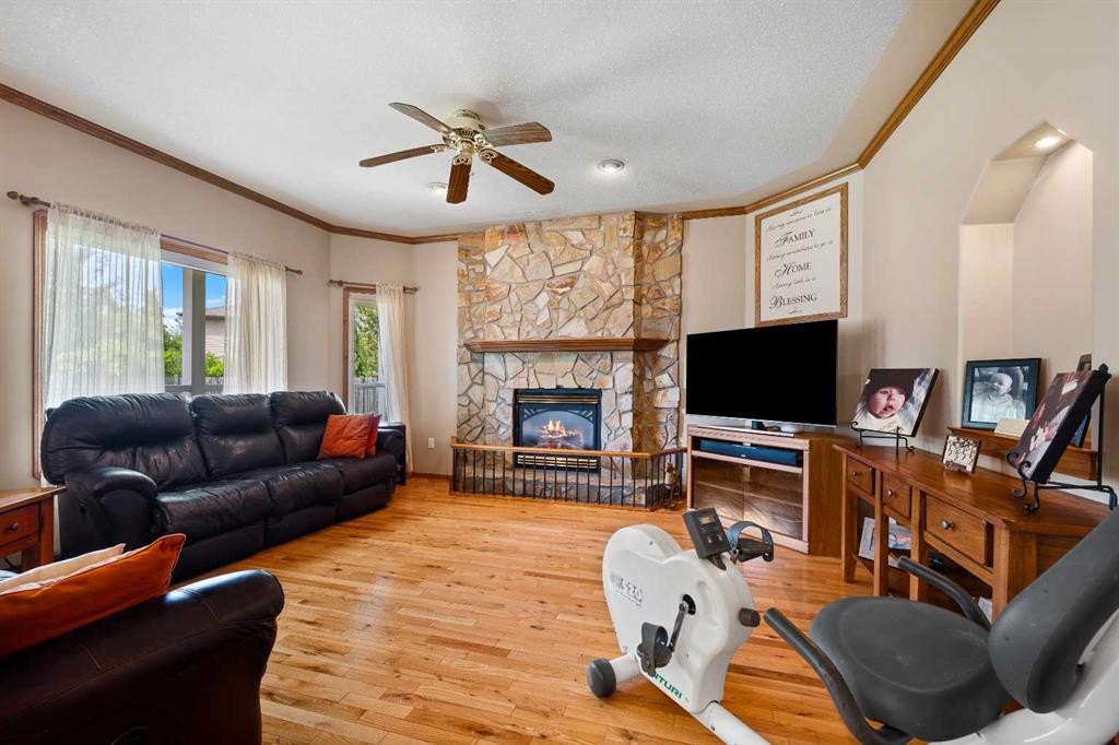 2204 59A Avenue Close, Lloydminster, AB - Indoor Photo Showing Living Room With Fireplace