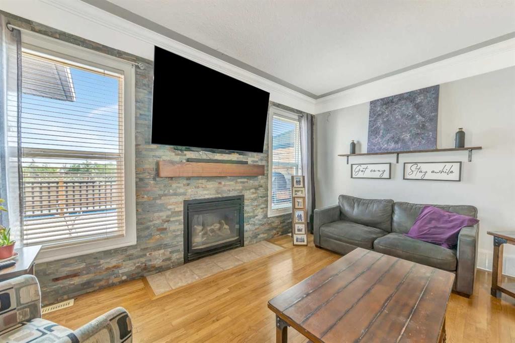 407 1 Avenue Nw, Waseca, SK - Indoor Photo Showing Living Room With Fireplace