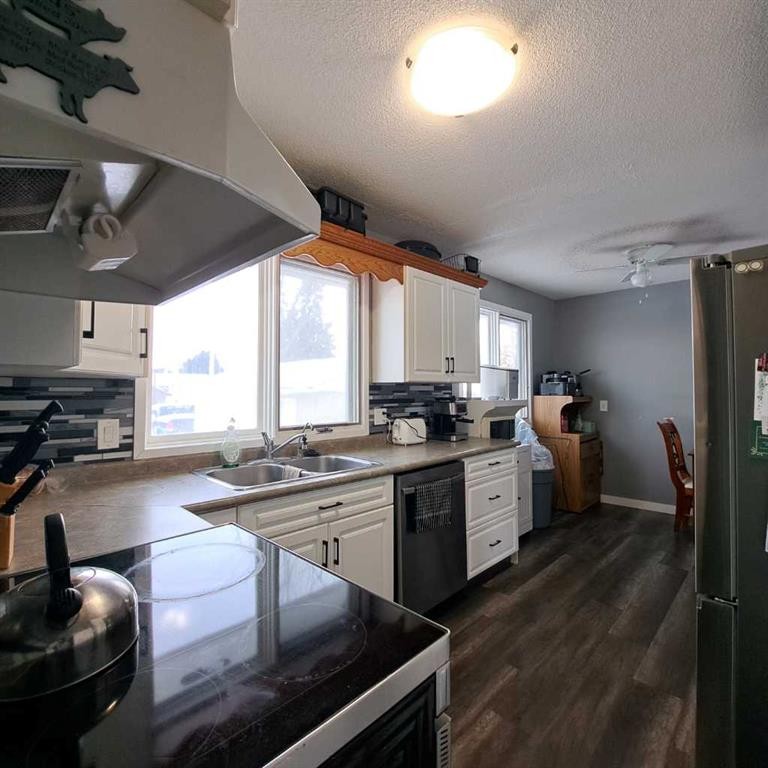 103 1St Street North, Marwayne, AB - Indoor Photo Showing Kitchen With Double Sink