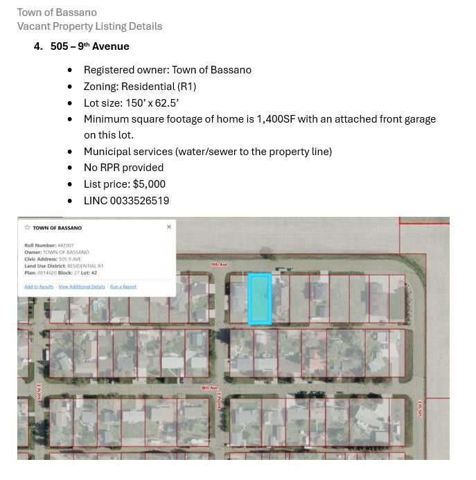 505 9 Avenue, Bassano, AB