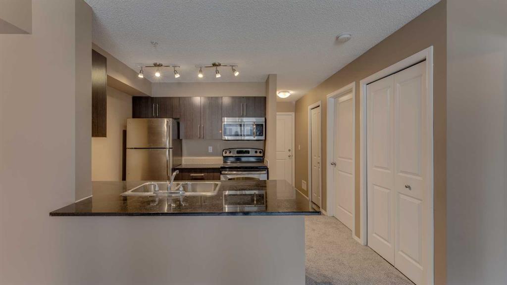 105-2715 12 Avenue Se, Calgary, AB - Indoor Photo Showing Kitchen With Double Sink