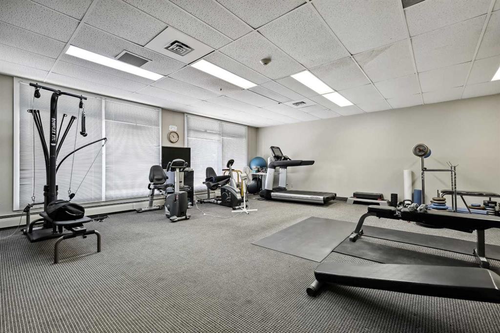 206-1414 5 Street Sw, Calgary, AB - Indoor Photo Showing Gym Room
