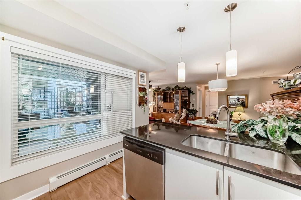 3302-240 Skyview Ranch Road Ne, Calgary, AB - Indoor Photo Showing Kitchen With Double Sink