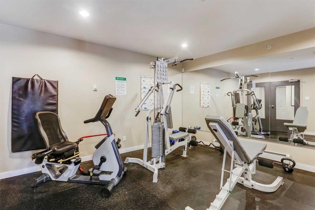329-22 Richard Place Sw, Calgary, AB - Indoor Photo Showing Gym Room