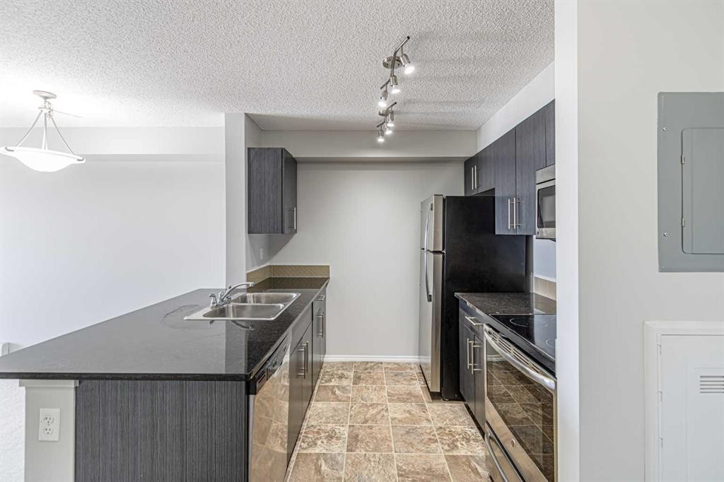 316-5 Saddlestone Way Ne, Calgary, AB - Indoor Photo Showing Kitchen With Double Sink With Upgraded Kitchen