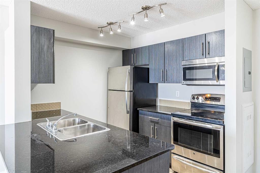 316-5 Saddlestone Way Ne, Calgary, AB - Indoor Photo Showing Kitchen With Stainless Steel Kitchen With Double Sink