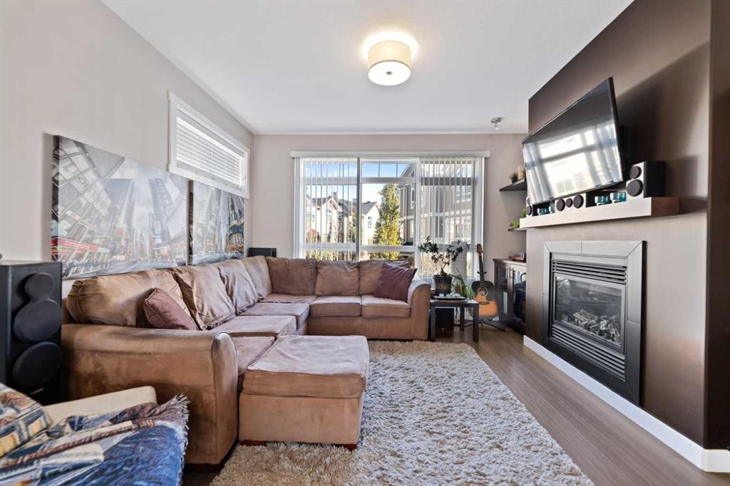 126 Skyview Ranch Road Ne, Calgary, AB - Indoor Photo Showing Living Room With Fireplace