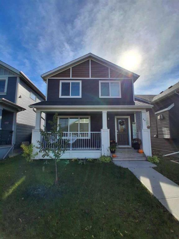 49 Fireside Bend, Cochrane, AB - Outdoor With Deck Patio Veranda With Facade
