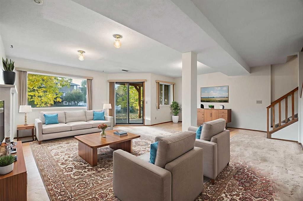 52 Sandarac Circle Nw, Calgary, AB - Indoor Photo Showing Living Room With Fireplace