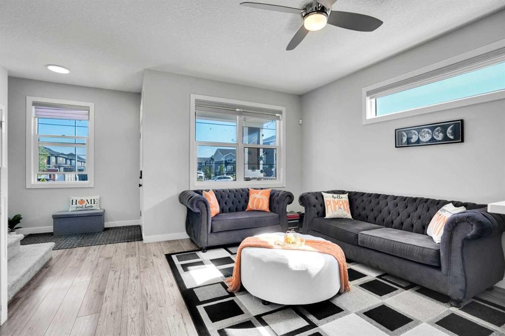 87 Redstone Boulevard Ne, Calgary, AB - Indoor Photo Showing Living Room