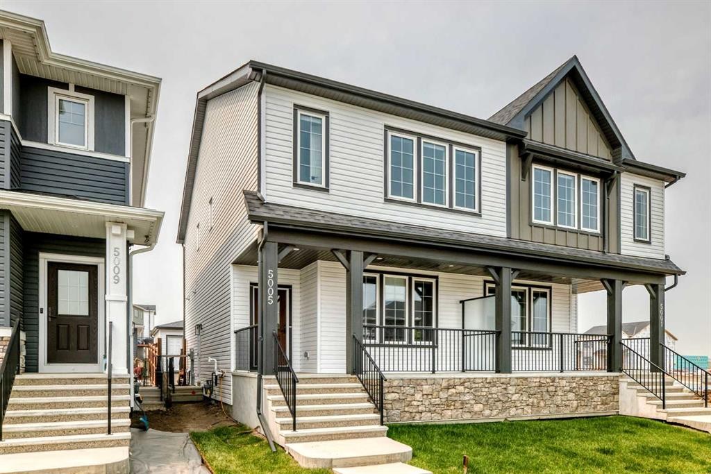 5005 Harmony Circle, Rural Rocky View County, AB - Outdoor With Deck Patio Veranda With Facade