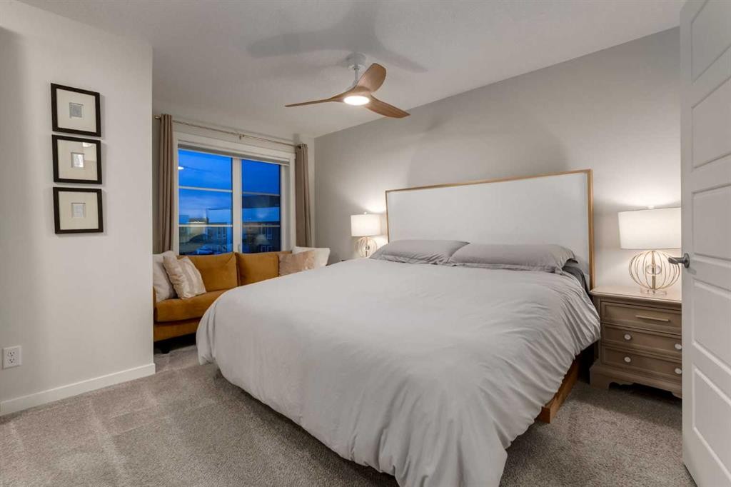 605-474 Seton Circle Se, Calgary, AB - Indoor Photo Showing Bedroom