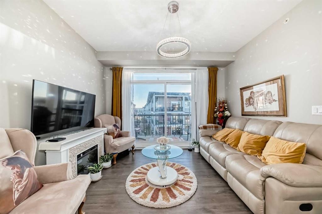 405-10 Walgrove Walk Se, Calgary, AB - Indoor Photo Showing Living Room