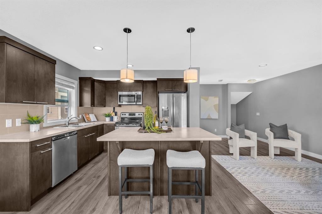 714 Redstone View Ne, Calgary, AB - Indoor Photo Showing Kitchen With Stainless Steel Kitchen With Upgraded Kitchen