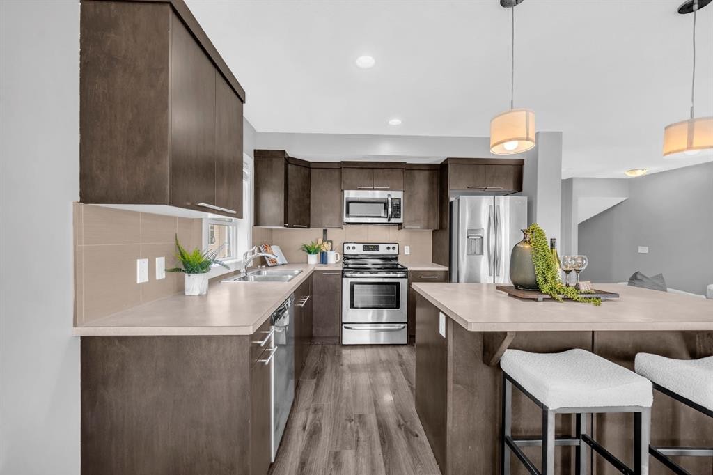 714 Redstone View Ne, Calgary, AB - Indoor Photo Showing Kitchen With Stainless Steel Kitchen With Upgraded Kitchen