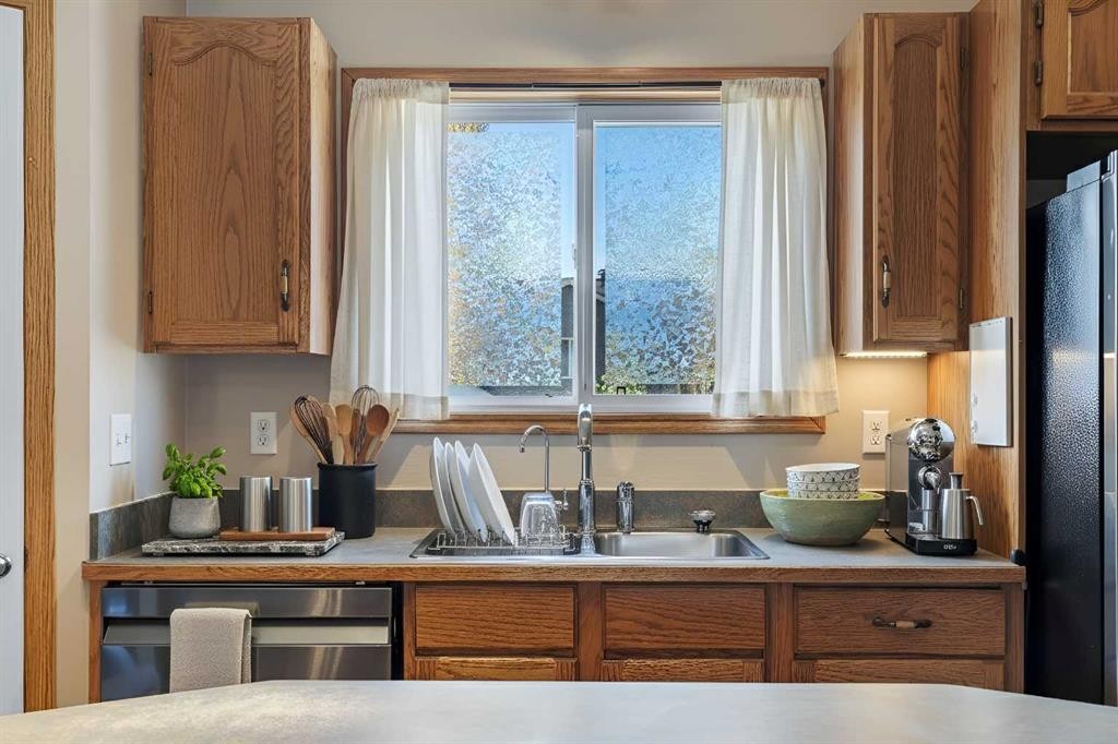 87 Coventry Road Ne, Calgary, AB - Indoor Photo Showing Kitchen With Double Sink