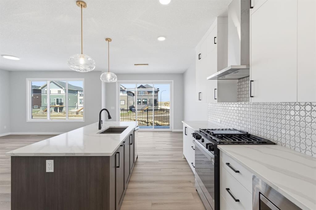 132 Lewiston Drive Ne, Calgary, AB - Indoor Photo Showing Kitchen With Upgraded Kitchen