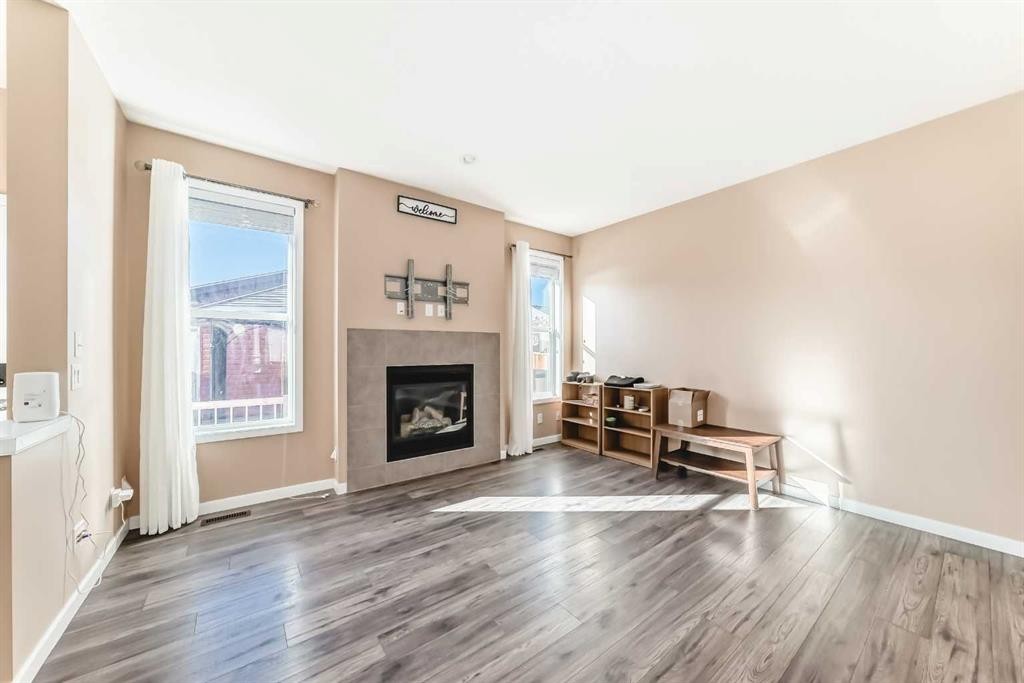 367 Auburn Crest Way Se, Calgary, AB - Indoor Photo Showing Living Room With Fireplace