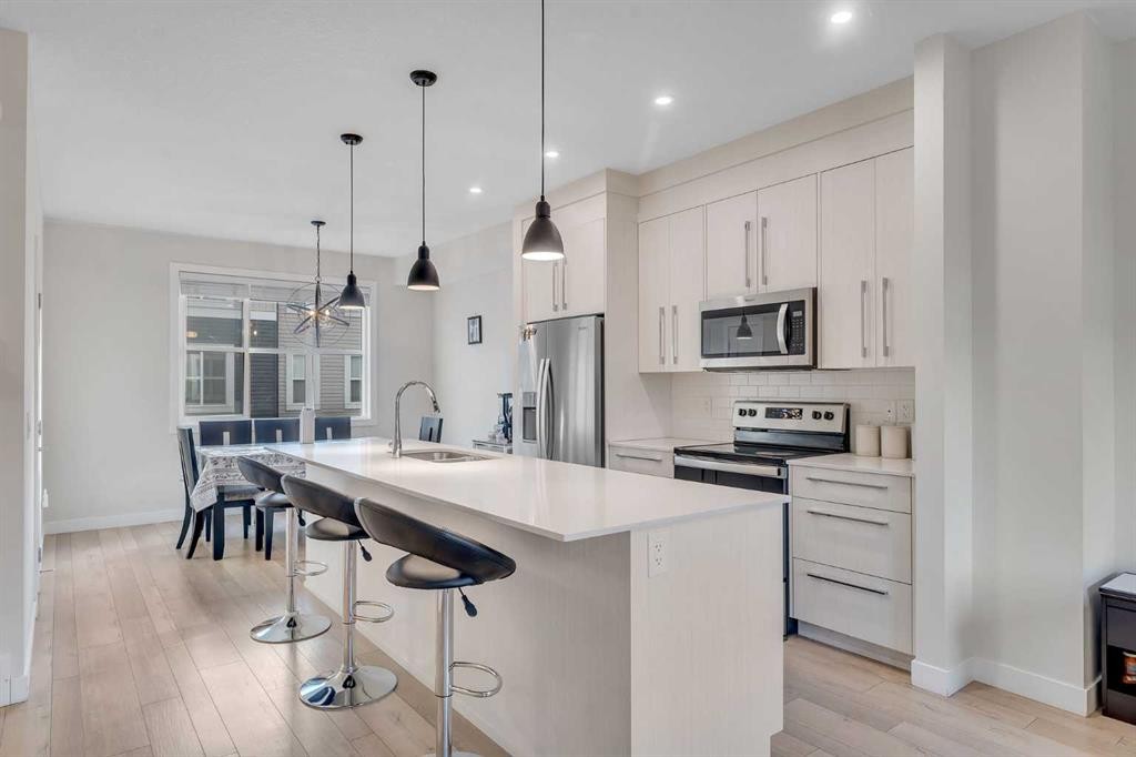 106-72 Cornerstone Manor Ne, Calgary, AB - Indoor Photo Showing Kitchen With Stainless Steel Kitchen With Upgraded Kitchen