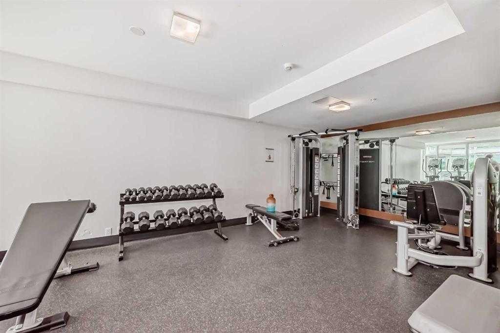 307-519 Riverfront Avenue Se, Calgary, AB - Indoor Photo Showing Gym Room